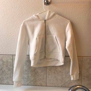 White cropped hoodie